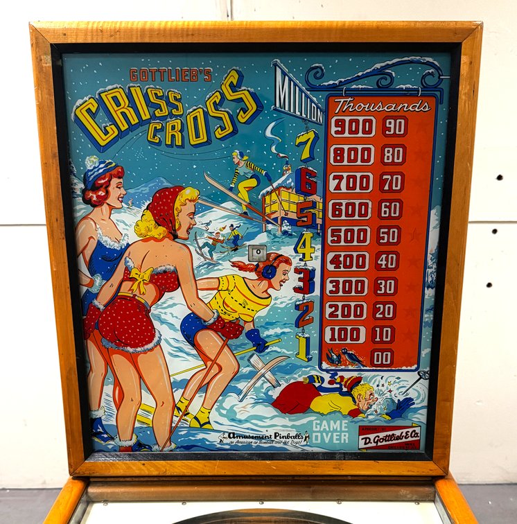Gottlieb Criss Cross Woodrail Pinball Machine, 1958
