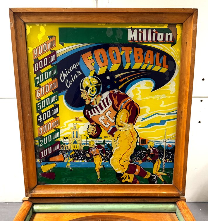 Chicago Coin Football Woodrail Pinball Machine, 1949