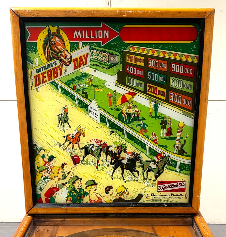 Gottlieb Derby Day Woodrail Pinball Machine, 1956