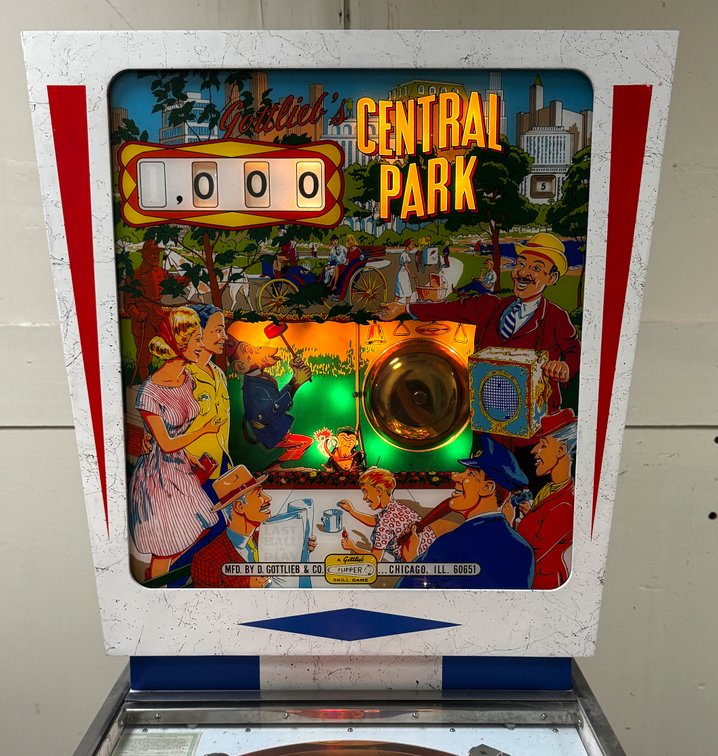 Gottlieb Central Park Wedgehead Pinball Machine, Animated Backglass 1966 (Lot 2)