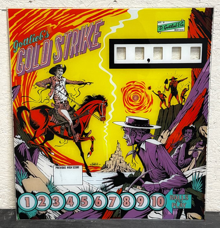 Gottlieb Gold Strike Pinball Backglass