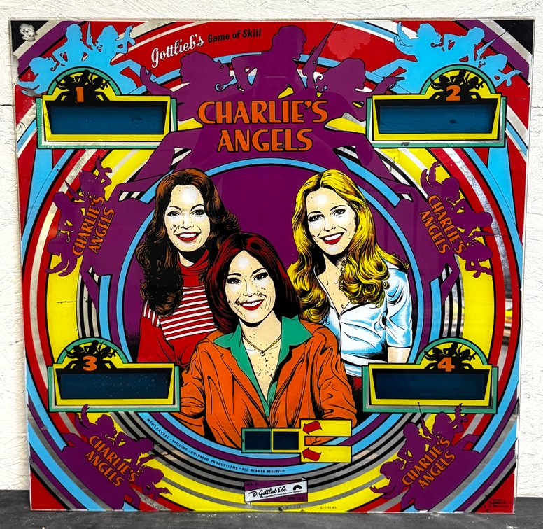 Gottlieb Charlie's Angels Pinball Backglass