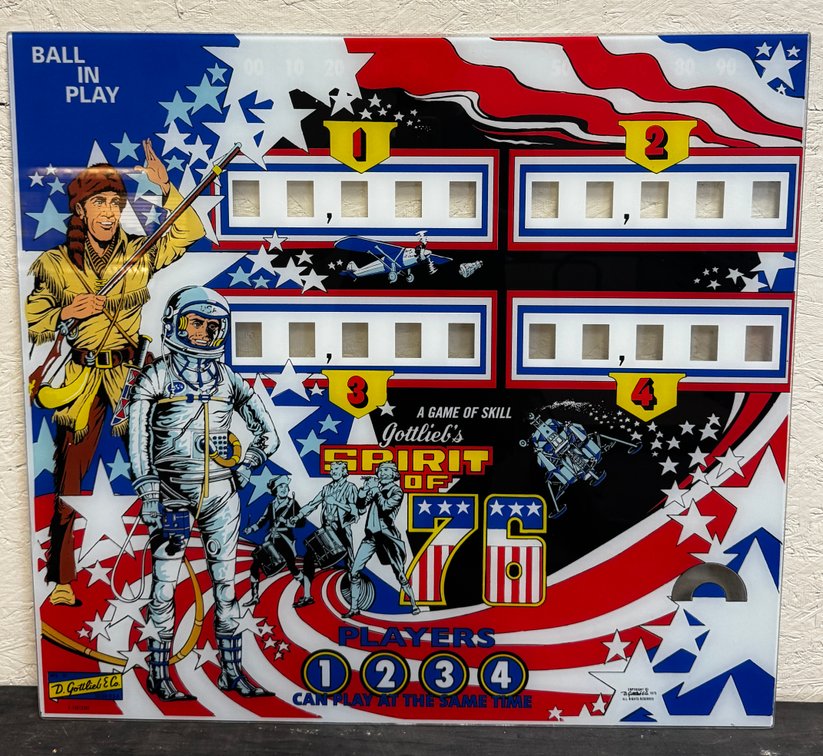 Gottlieb Spirit of '76 Pinball Reproduction Backglass