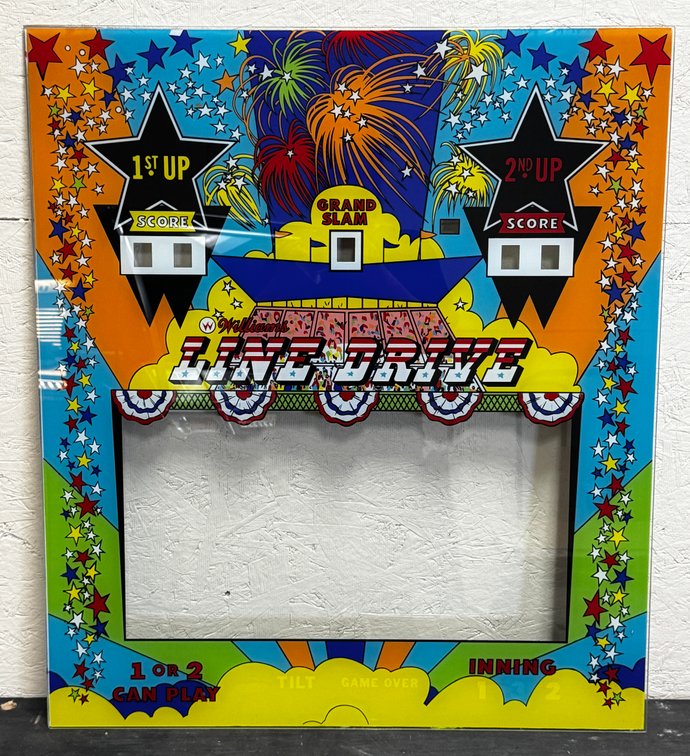 Williams Line Drive Pinball Reproduction Backglass