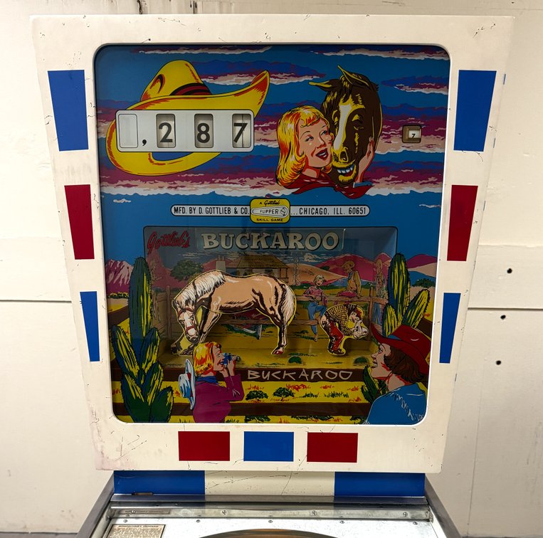 Gottlieb Buckaroo Wedgehead Pinball Machine, 1965