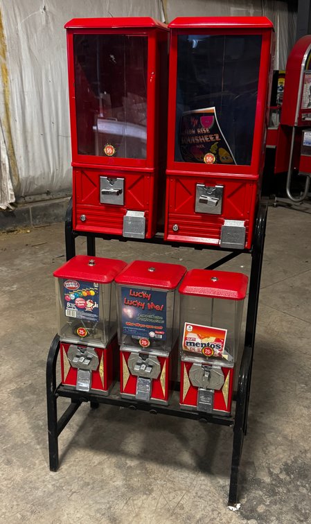 Capsule Vendors with Gumball / Candy Vendors on Stand