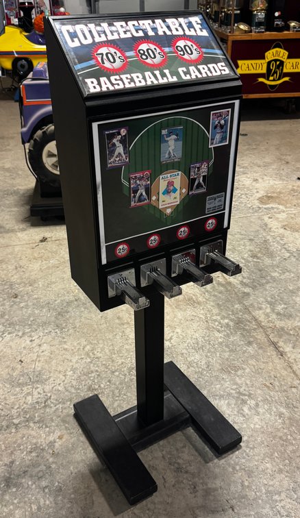 Baseball Card Coin Op Vendor on Stand