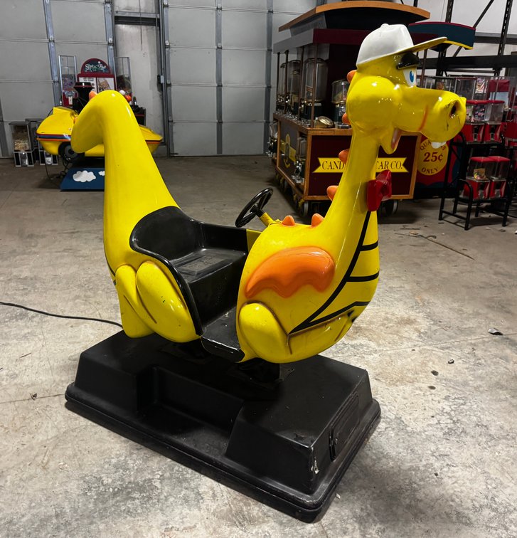 Yellow Harry the Happy Dragon Harris Teeter Coin Op Kiddie Ride