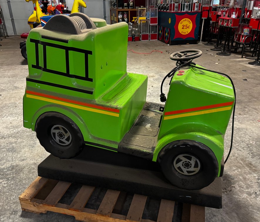 Green Work Truck Coin Operated Kiddie Ride