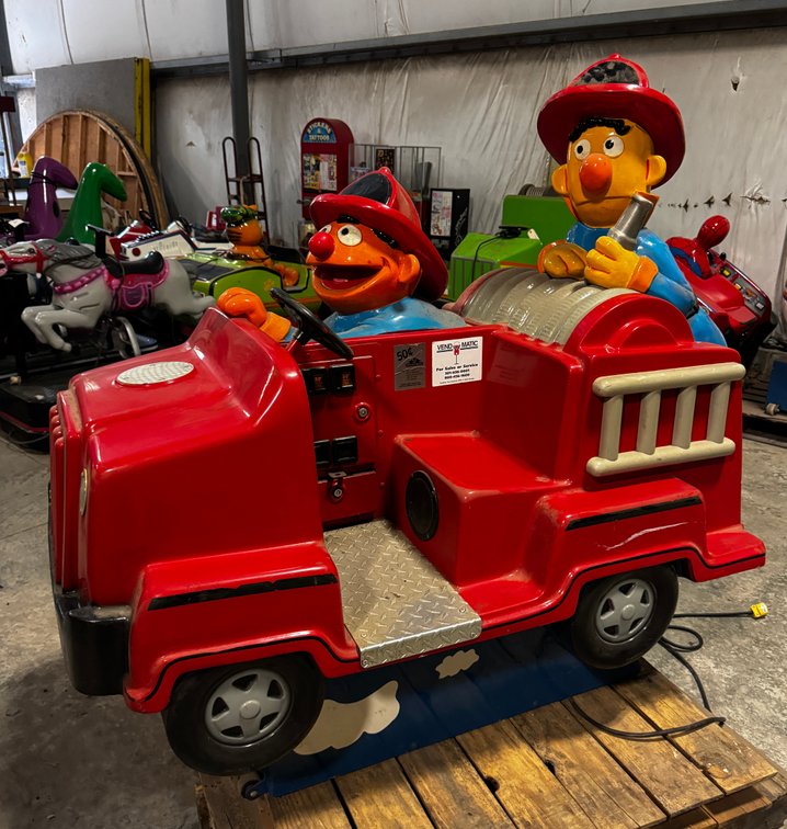 Elmo and Bert Fire Truck Coin Op Kiddie Ride