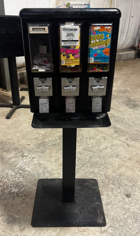 Three Column Candy Vendor on Stand