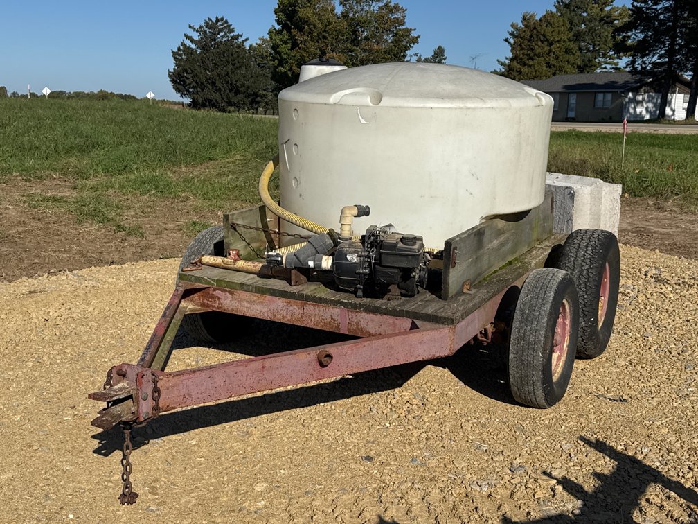Homemade Tandem Axle Ag Trailer w/ Poly Tank & Pump