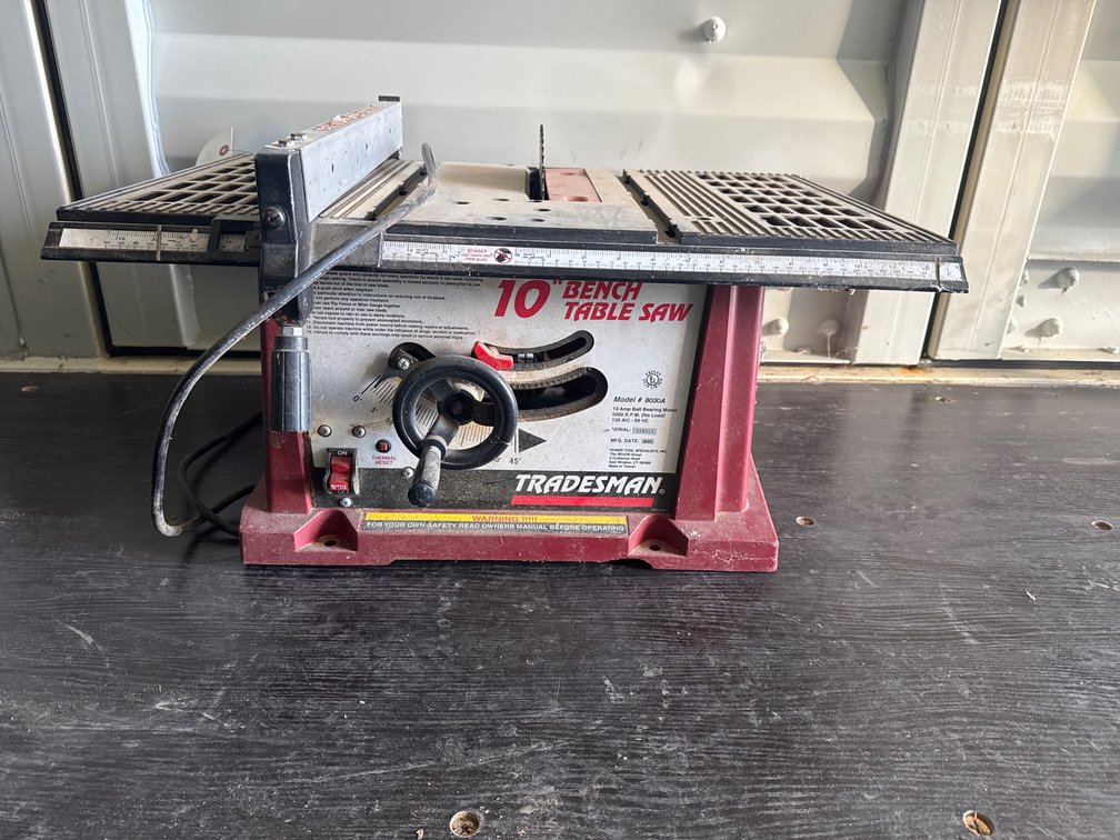 Tradesman 10” Bench Table Saw – Model 8030A
