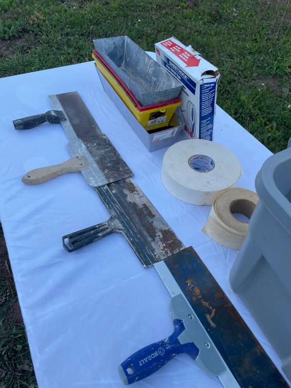 Drywall Tool Set - Mud Pans, Tape, Taping Knives