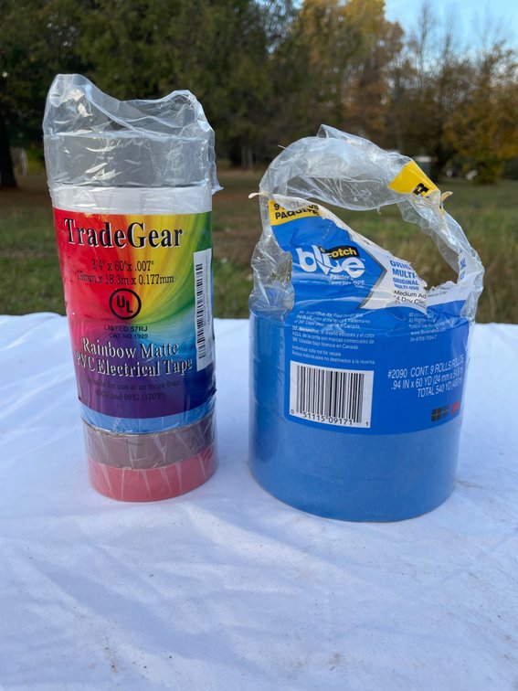 TradeGear Rainbow Matte PVC Electrical Tape & Scotch Blue Painter's Tape Set