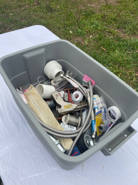 Plumbing Supplies, Fittings, Tools - Storage Bin Lot