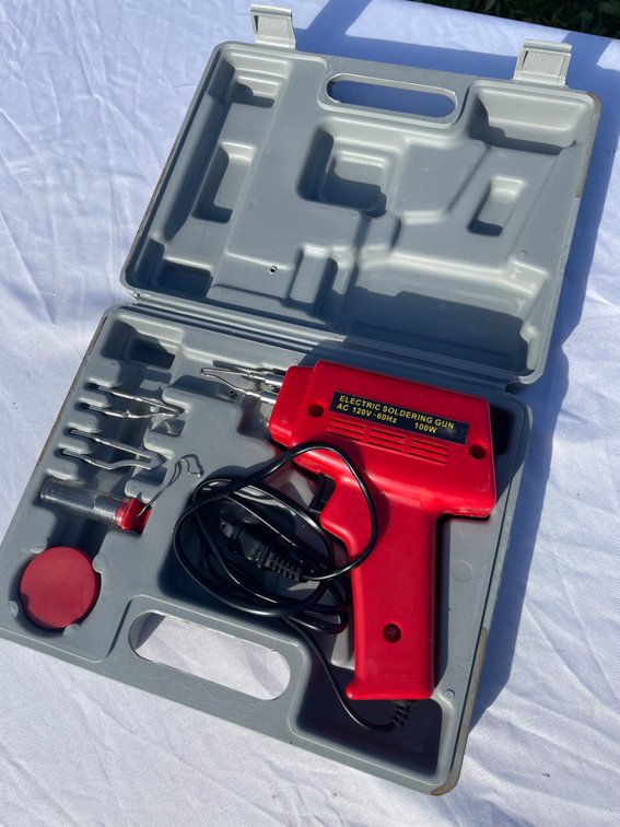 Electric Soldering Gun Kit 100W 120V w/ Case & Accessories