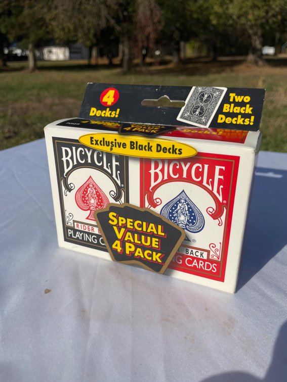 Bicycle Rider Back Playing Cards - Special Value 4-Pack w/ 2 Black Decks