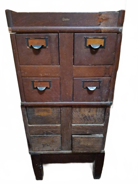 Globe Wooden Filing Cabinet with 8 Drawers, 41" Tall