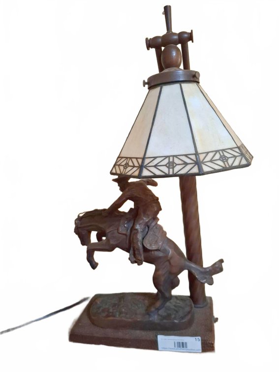 Western Table Lamp with Remington Bronco Buster Base 11"×20"