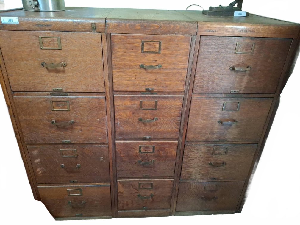 Library Bureau Oak Filing Cabinet 56"×28"×51"