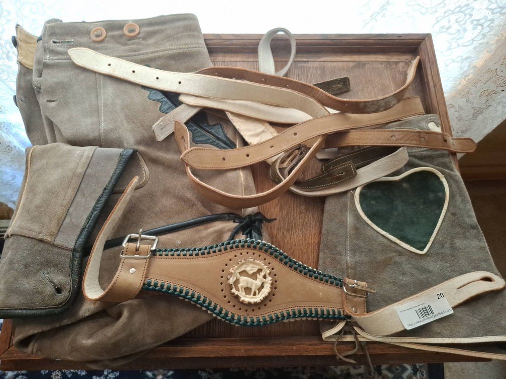 Traditional German Lederhosen Set with Belts
