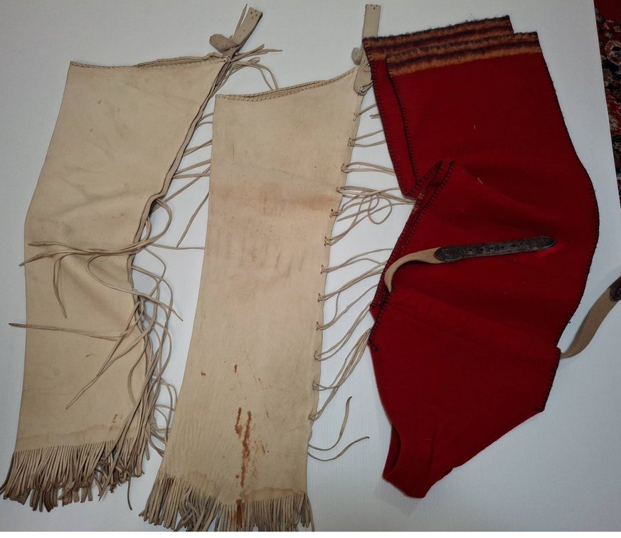 Leather and Wool Chaps with Fringe Detail