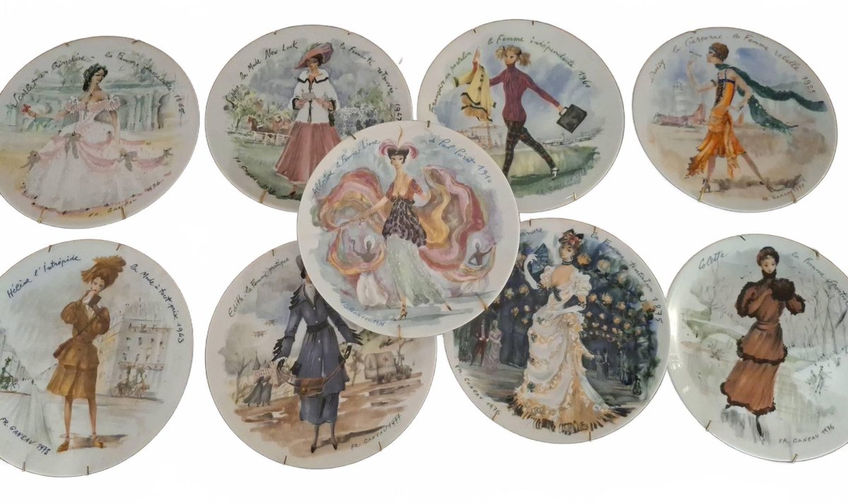 H. d'Arceau-Limoges Les Femmes du Siècle Plates