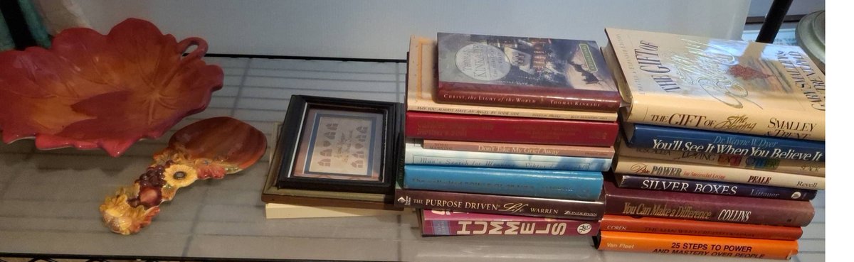 Books, Framed Art, and Fall Ceramic Decor Lot