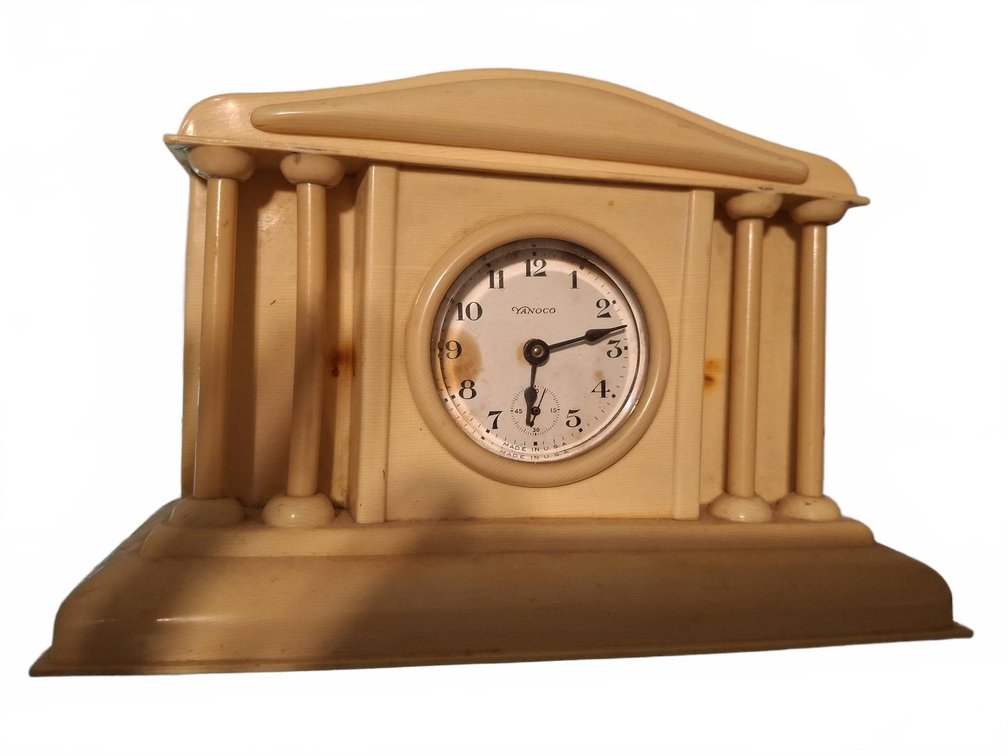 Yanoco Mantel Clock in Ivory Tone Case