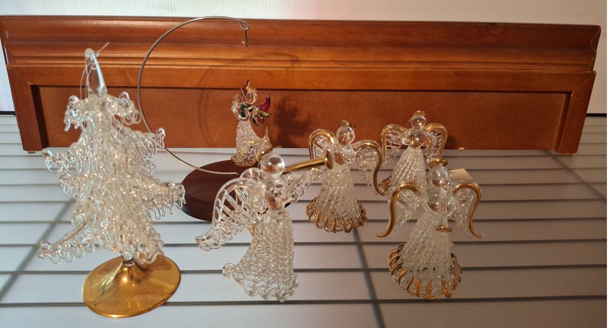 Blown Glass Angel Figurines and Holiday Decor