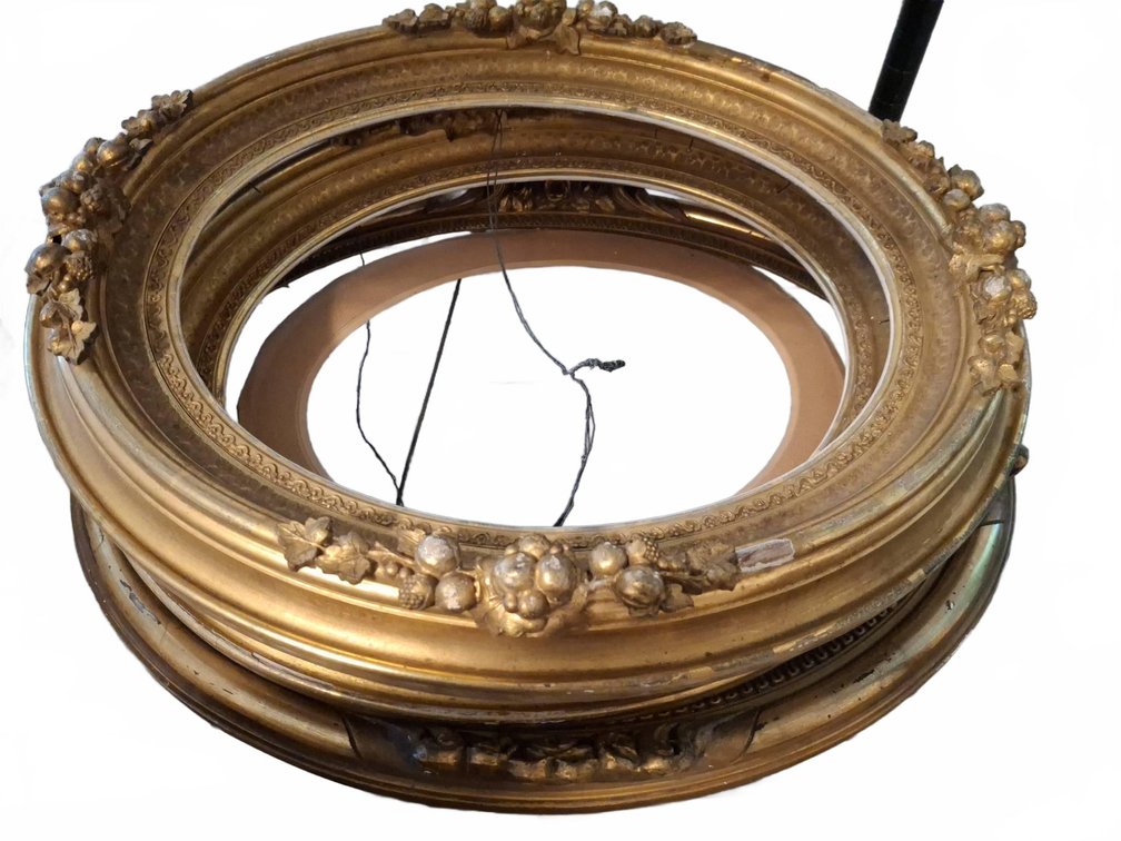 Ornate Gold-Tone Oval Frames 18"×22"