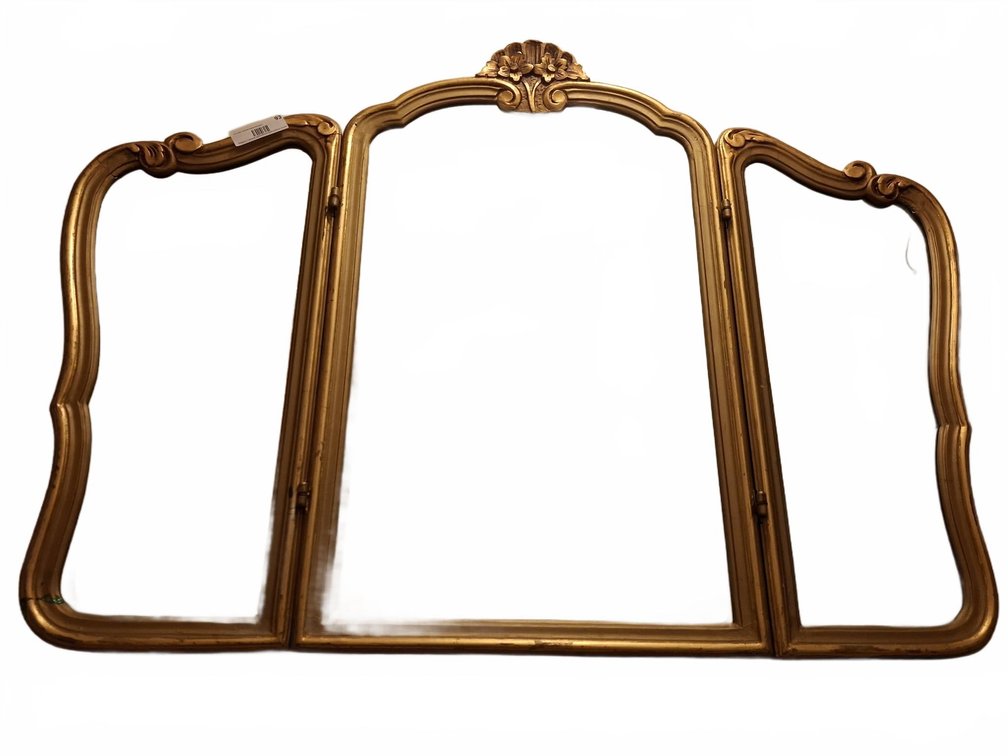 Gold Ornate Wood Framed Wall Mirror 41"×30"