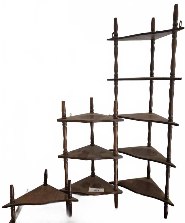 32in Wooden Corner Shelf Unit With Tiers