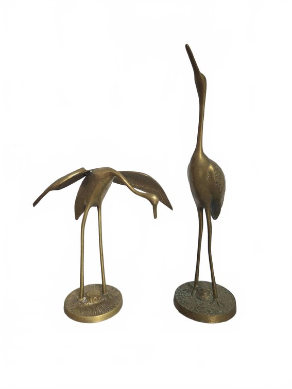 Brass Crane Bird Figurines