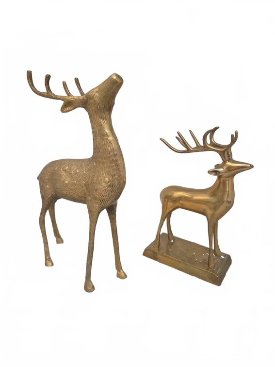 Brass Deer Figurines