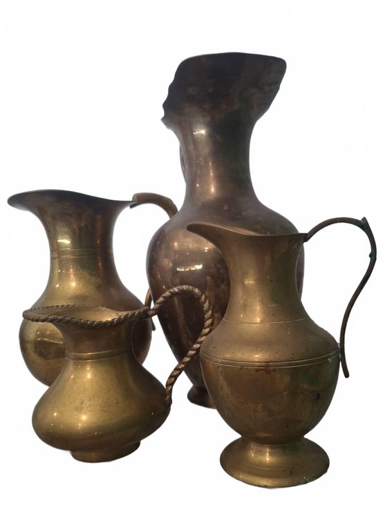 Four PWF Solid Brass Pitchers India