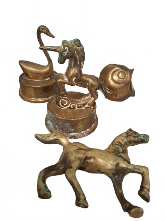 Four Brass Animal Figurines