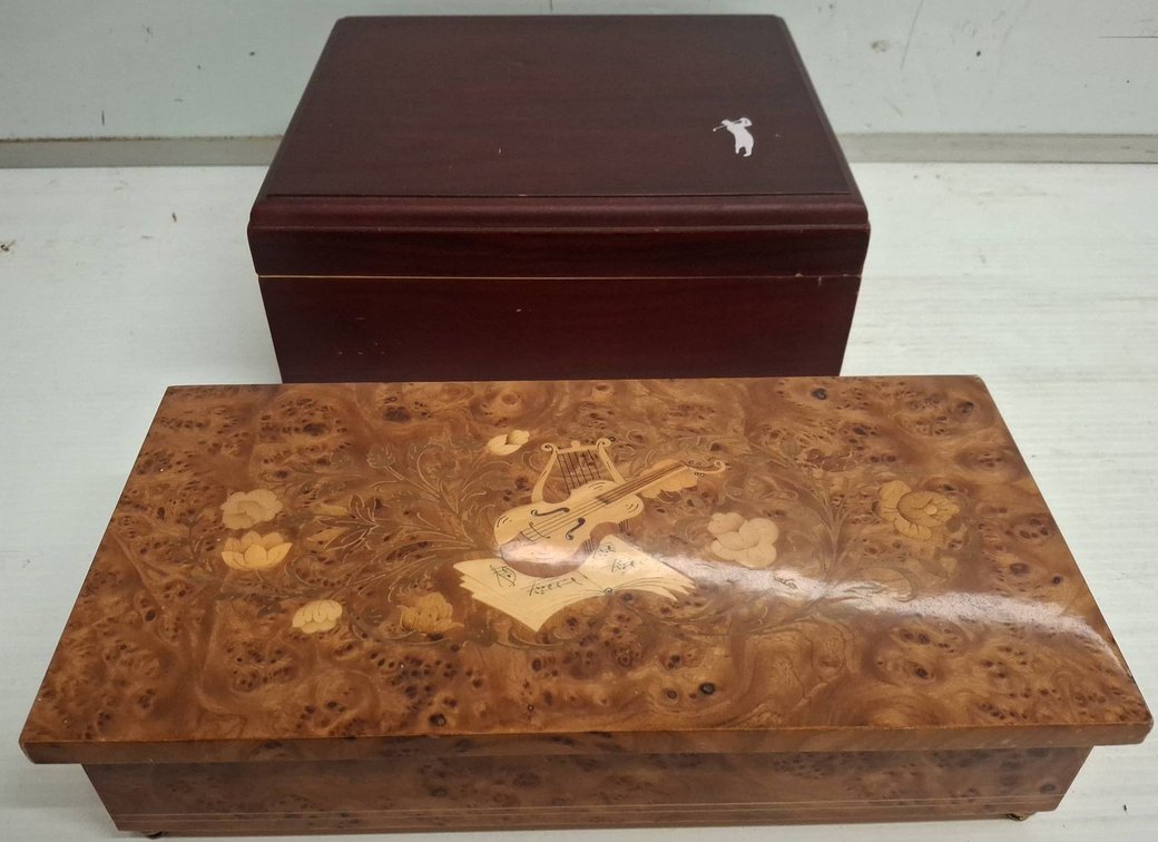 Two Wood Decorative Boxes Assorted Designs