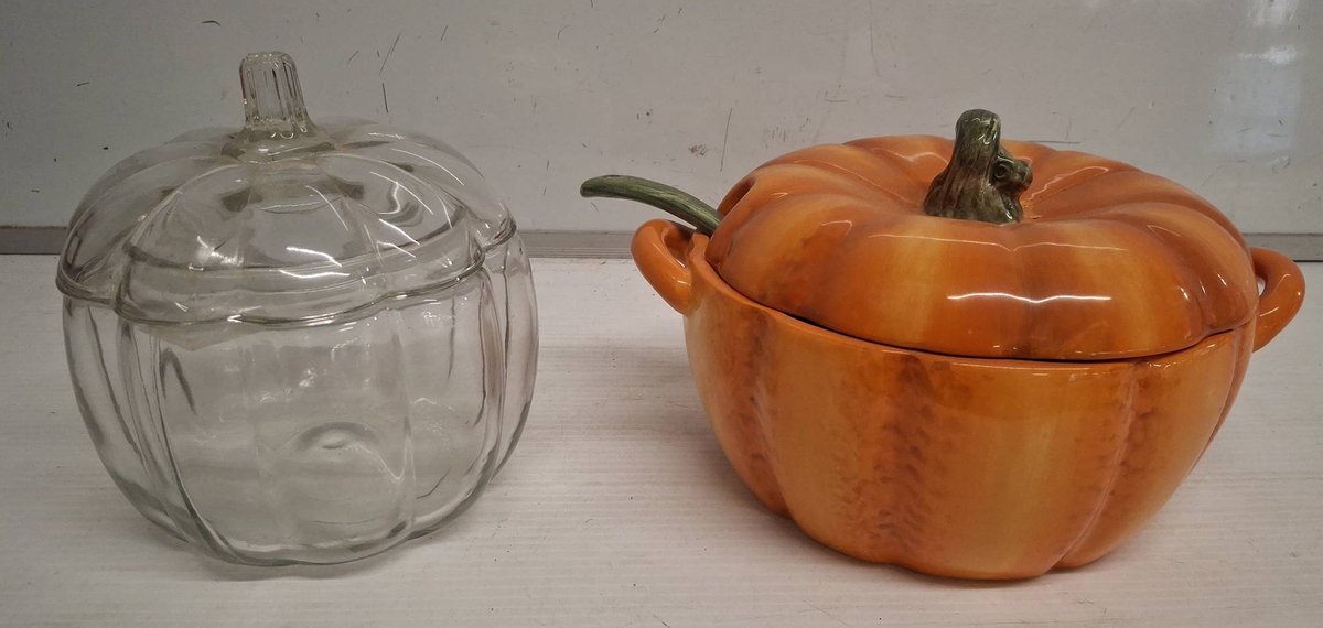 Pumpkin Glass Jar & Grasslands Road Ceramic Tureen