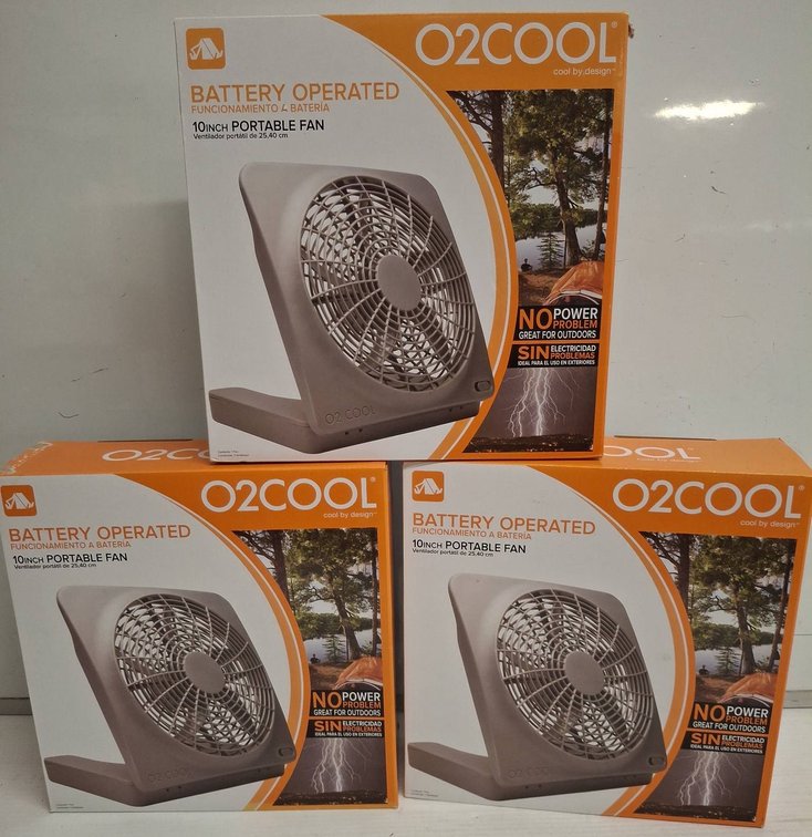 3 O2Cool 10-Inch Battery Operated Portable Fans