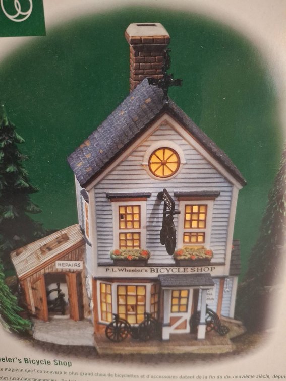 Dept 56 P.L. Wheeler's Bicycle Shop Village