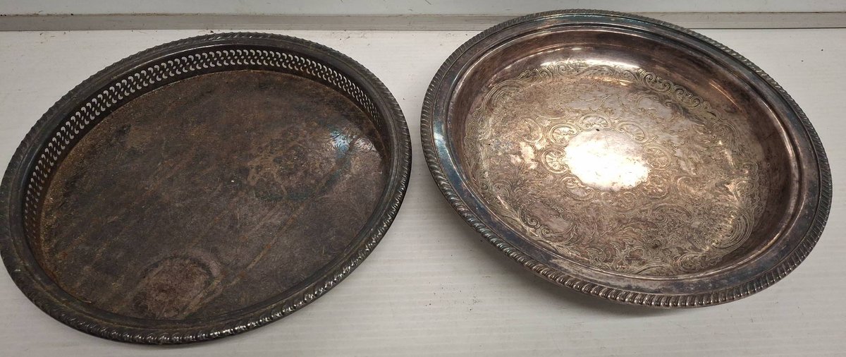 Crescent & International Silver Serving Trays