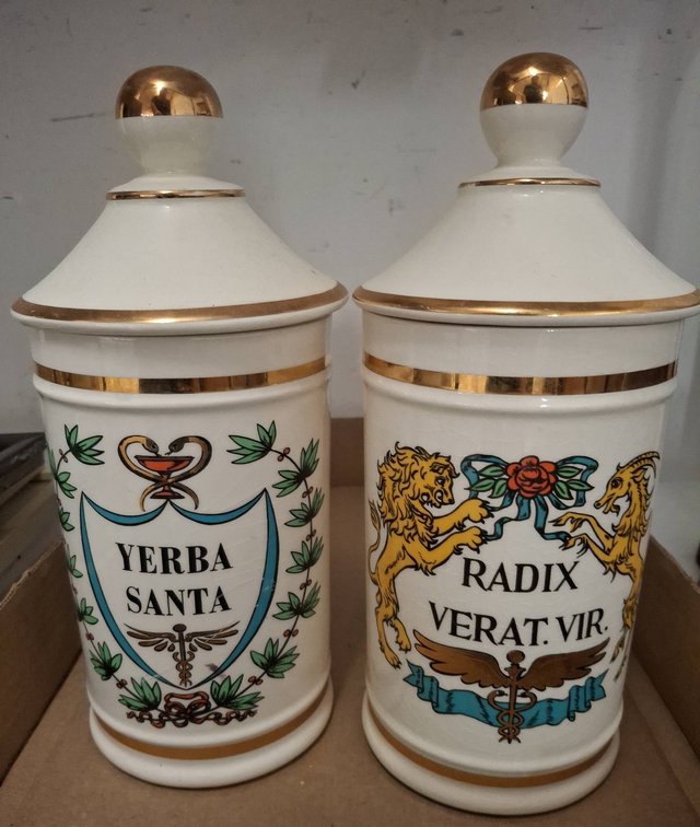 Jeanne Robinette Pharmacy Jars, Set of 2