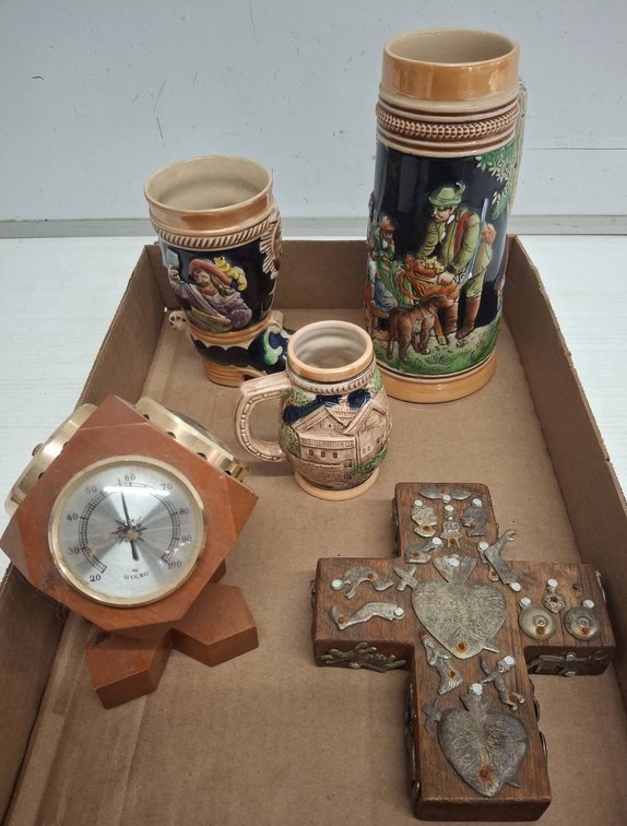 German Beer Steins, Ex Voto Cross, Weather Station