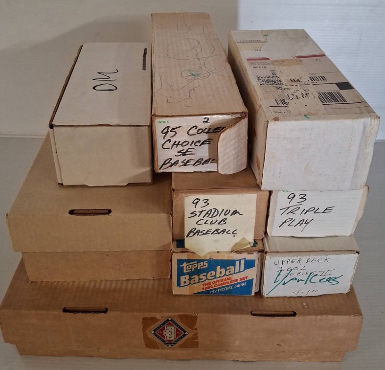 Large Lot Assorted Sports Trading Cards in Boxes