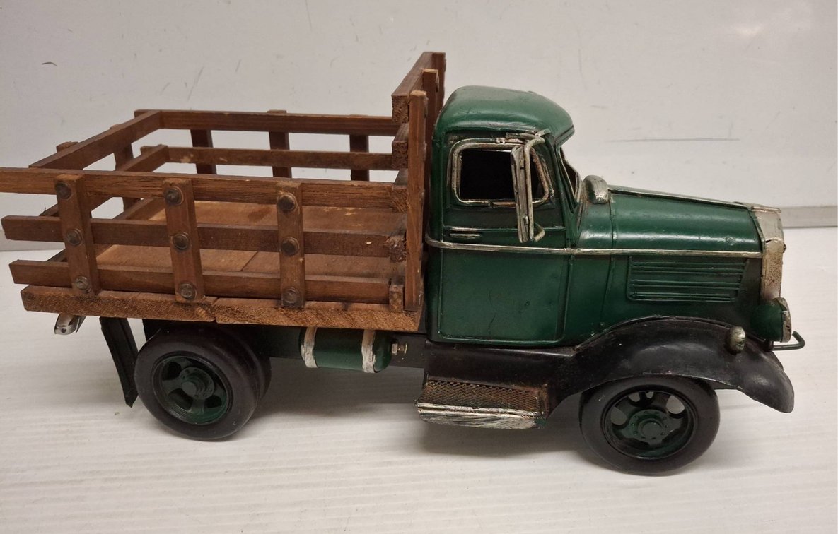 Metal and Wood Decorative Pickup Truck Model