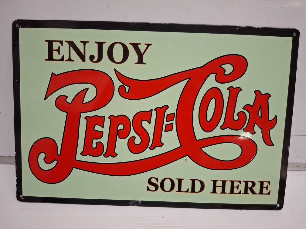 Pepsi-Cola Enjoy Sold Here 18"×12" Metal Sign