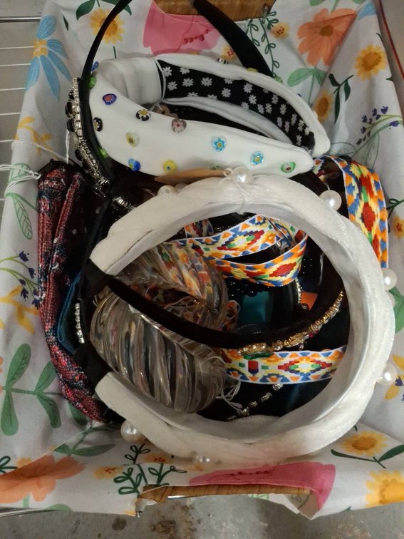 Fashion Headbands in Woven Basket