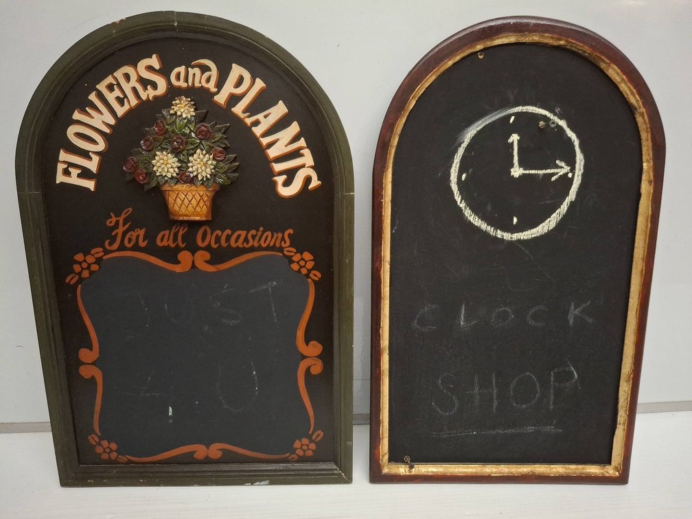 Pair Decorative Chalkboards, Largest 16"×24"